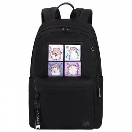 Рюкзак BRAUBERG FASHION CITY универсальный, карман-антивор, Kawaii Hamsters, черный, 44х31х16см, 273840