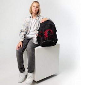 Рюкзак BRAUBERG CONTENT универсальный, 3 отделения, светоотр. принт, Red Moon, 47х33х18 см, 273843