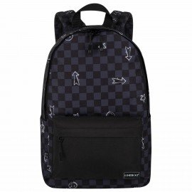 Рюкзак HEIKKI POSITIVE (ХЕЙКИ) универсальный, карман-антивор, Gray Chess, 42х28х14 см, 273855