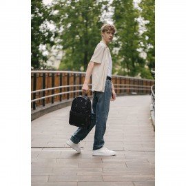 Рюкзак HEIKKI POSITIVE (ХЕЙКИ) универсальный, карман-антивор, Gray Chess, 42х28х14 см, 273855