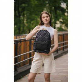 Рюкзак HEIKKI POSITIVE (ХЕЙКИ) универсальный, карман-антивор, Gray Chess, 42х28х14 см, 273855