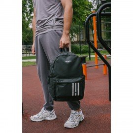 Рюкзак HEIKKI ENERGETIC (ХЕЙКИ) универсальный, эргоном., Strips, черный, 43х30х16 см, 273860