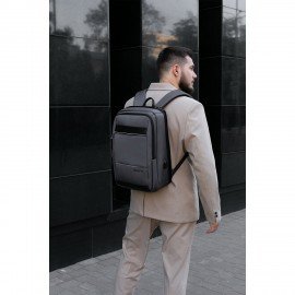 Рюкзак HEIKKI ELECT (ХЕЙКИ) универсальный, отделение для ноутбука,USB-порт,серый, 44х30х16см, 273863