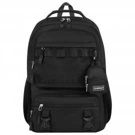 Рюкзак HEIKKI FUSION (ХЕЙКИ) универс., отд. для ноутбука, с КОШЕЛЬКОМ, черн, 44х31х14см, 273864