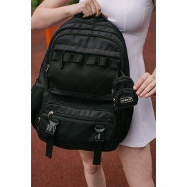 Рюкзак HEIKKI FUSION (ХЕЙКИ) универс., отд. для ноутбука, с КОШЕЛЬКОМ, черн, 44х31х14см, 273864