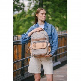 Рюкзак HEIKKI GOODLY (ХЕЙКИ) универс., 2 отд, отд. для ноутбука, бежевый, 46x33x18см, 273868