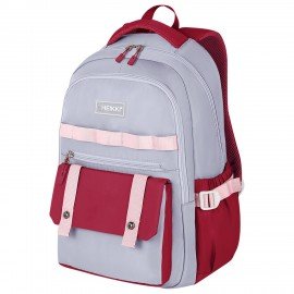 Рюкзак HEIKKI GOODLY (ХЕЙКИ) универс., 2 отд, отд. для ноутбука, сер/красн, 46x33x18см, 273869