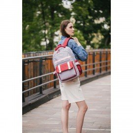 Рюкзак HEIKKI GOODLY (ХЕЙКИ) универс., 2 отд, отд. для ноутбука, сер/красн, 46x33x18см, 273869