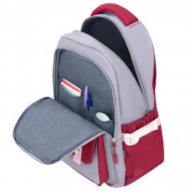 Рюкзак HEIKKI GOODLY (ХЕЙКИ) универс., 2 отд, отд. для ноутбука, сер/красн, 46x33x18см, 273869