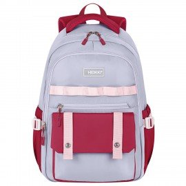 Рюкзак HEIKKI GOODLY (ХЕЙКИ) универс., 2 отд, отд. для ноутбука, сер/красн, 46x33x18см, 273869
