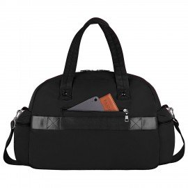 Сумка дорожная HEIKKI HANDY (ХЕЙКИ), карман на молнии, багажная лента, черная, 43х16х30см, 273873