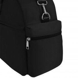 Сумка дорожная HEIKKI HANDY (ХЕЙКИ), карман на молнии, багажная лента, черная, 43х16х30см, 273873