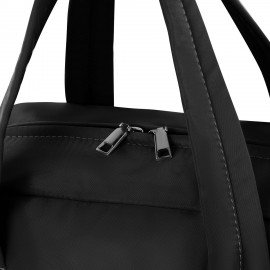 Сумка дорожная HEIKKI HANDY (ХЕЙКИ), карман на молнии, багажная лента, черная, 43х16х30см, 273873