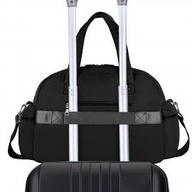 Сумка дорожная HEIKKI HANDY (ХЕЙКИ), карман на молнии, багажная лента, черная, 43х16х30см, 273873