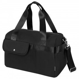 Сумка дорожная HEIKKI HANDY (ХЕЙКИ), карман на молнии, багажная лента, черная,38х16х25см, 273874