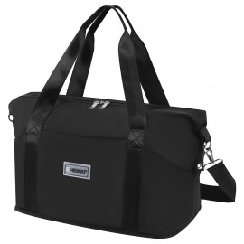 Сумка дорожная HEIKKI EXPAND (ХЕЙКИ), трансформер, багажная лента, черная, 40.5х23х42 см, 273875