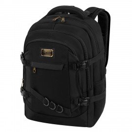 Рюкзак HEIKKI DESERTED (ХЕЙКИ) универсальный, 3 отд., эргономичный, багажная лента, черный, 47х33х17см, 273878