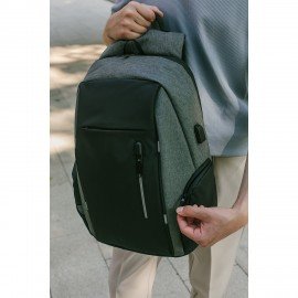 Рюкзак HEIKKI OUTLOOK (ХЕЙКИ) универсальный, отделение для ноутбука, серый, 44x31x17 см, 273890