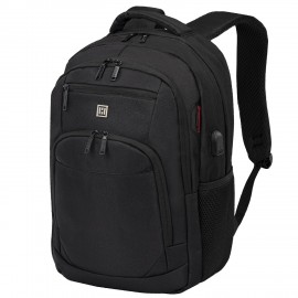 Рюкзак HEIKKI SECURE (ХЕЙКИ) универсальный, 2 отделения, отделение для ноутбука, черный, 46x31x19 см, 273894