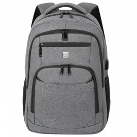 Рюкзак HEIKKI SECURE (ХЕЙКИ) универсальный, 2 отделения, отделение для ноутбука, серый, 46x31x19 см, 273895
