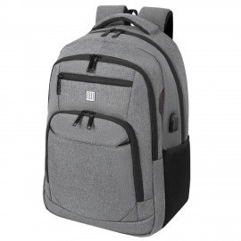 Рюкзак HEIKKI SECURE (ХЕЙКИ) универсальный, 2 отделения, отделение для ноутбука, серый, 46x31x19 см, 273895