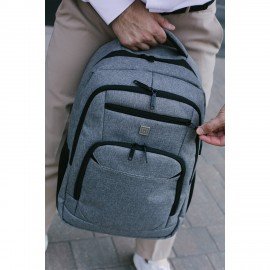Рюкзак HEIKKI SECURE (ХЕЙКИ) универсальный, 2 отделения, отделение для ноутбука, серый, 46x31x19 см, 273895