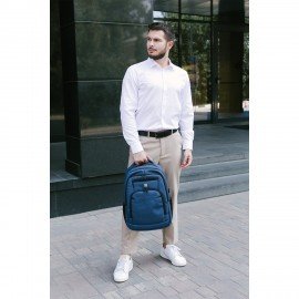 Рюкзак HEIKKI SECURE (ХЕЙКИ) универсальный, 2 отделения, отделение для ноутбука, синий, 46x31x19 см, 273896