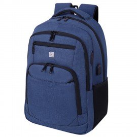 Рюкзак HEIKKI SECURE (ХЕЙКИ) универсальный, 2 отделения, отделение для ноутбука, синий, 46x31x19 см, 273896