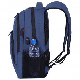 Рюкзак HEIKKI SECURE (ХЕЙКИ) универсальный, 2 отделения, отделение для ноутбука, синий, 46x31x19 см, 273896