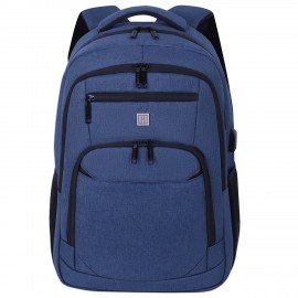 Рюкзак HEIKKI SECURE (ХЕЙКИ) универсальный, 2 отделения, отделение для ноутбука, синий, 46x31x19 см, 273896