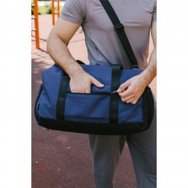 Сумка спортивная HEIKKI MOVE PLUS (ХЕЙКИ) отделение для обуви, синяя, 28х50х23 см, 273897