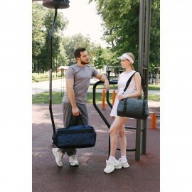 Сумка спортивная HEIKKI MOVE PLUS (ХЕЙКИ) отделение для обуви, синяя, 28х50х23 см, 273897