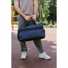 Сумка спортивная HEIKKI MOVE PLUS (ХЕЙКИ) отделение для обуви, синяя, 28х50х23 см, 273897