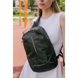 Рюкзак HEIKKI SPORTING (ХЕЙКИ) на одно плечо, эргономичный, черный, 37x23x10см, 273905