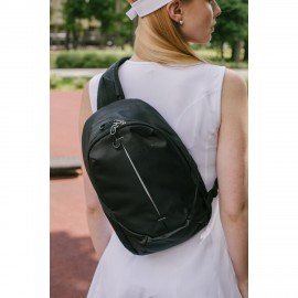 Рюкзак HEIKKI SPORTING (ХЕЙКИ) на одно плечо, эргономичный, черный, 37x23x10см, 273905