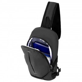 Рюкзак HEIKKI SPORTING (ХЕЙКИ) на одно плечо, эргономичный, черный, 37x23x10см, 273905