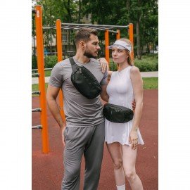 Сумка на пояс HEIKKI RIO (ХЕЙКИ) регулируемый ремень, черная, 37х14х5см, 273906