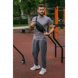Сумка на пояс HEIKKI RIO (ХЕЙКИ) регулируемый ремень, черная, 37х14х5см, 273906