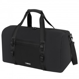 Сумка спортивная HEIKKI WORKOUT (ХЕЙКИ), карман на молнии, черная, 28x51x25 см, 273916