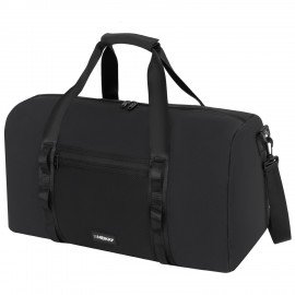 Сумка спортивная HEIKKI WORKOUT (ХЕЙКИ), карман на молнии, черная, 28x51x25 см, 273916