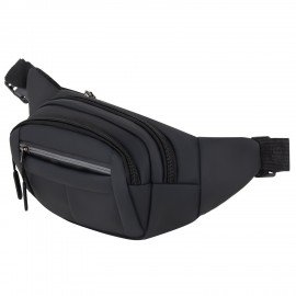 РЕЗЕРВ Сумка на пояс PROMPT, два отделения, светоотражающая молния, черная, 35х13,5х4, 273922