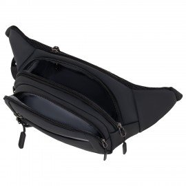 РЕЗЕРВ Сумка на пояс PROMPT, два отделения, светоотражающая молния, черная, 35х13,5х4, 273922