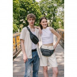 РЕЗЕРВ Сумка на пояс PROMPT, два отделения, светоотражающая молния, серая, 35х13,5х4, 273925