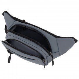 РЕЗЕРВ Сумка на пояс PROMPT, два отделения, светоотражающая молния, серая, 35х13,5х4, 273925