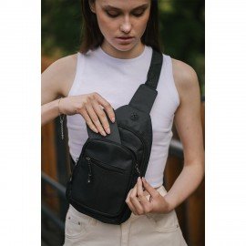 РЕЗЕРВ Рюкзак однолямочный PROMPT, 2 отделения, черный, 29,5х16х5,5 см, WBZ, 273926