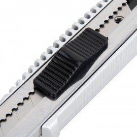 Нож канцелярский 18 мм, 5 лезвий в комплекте, автофиксатор, металлический цвет, STAFF, 273930