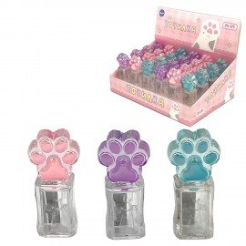 Точилка фигурная стеклянная серия "Лапка", пластиковая, корпус ассорти, дисплей, CNT,, 75067