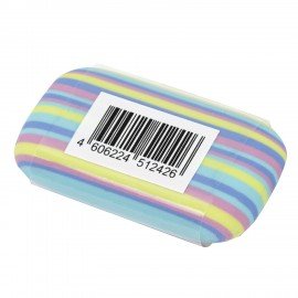 Ластик BRAUBERG "PASTEL STRIPES", 45х24х10 мм, пастельные цвета ассорти, 274014