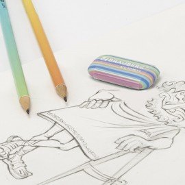 Ластик BRAUBERG "PASTEL STRIPES", 45х24х10 мм, пастельные цвета ассорти, 274014