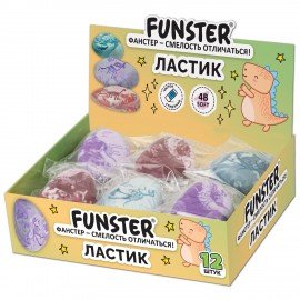 Ластик фигурный FUNSTER (ФАНСТЕР) "ПАЛЕОНТОЛОГ", цвета ассорти, пакет, 274017